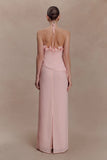 Melissa Chiffon Flower Maxi Dress Baby Pink