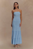 Finley Pointelle Knit Maxi Dress Cornflower Blue