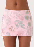 Solaire Low Rise Mini Skirt Pink