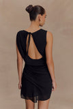 Oria Chiffon Mini Dress Black