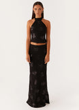 Only Girl Sequin Maxi Skirt Black