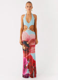 Time To Dance Maxi Dress Turquoise Bloom
