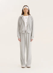 Grey Towelling Zip Hoodie