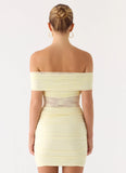 Either Way Off Shoulder Mini Dress Yellow
