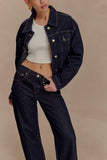 Mannon Mid Rise Denim Jeans Washed Indigo Blue