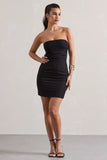 Indie Black Bodycon Bandeau Mini Dress With Cut Outs