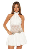 Infime White Lace Mini Dress