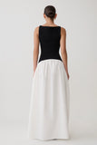 Acacia Contrast Sleeveless Maxi Dress Black White