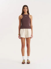 Chocolate 4th Branded Racer Vest Top