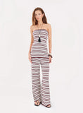 Chocolate Stripe Knitted Bandeau Top