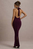 Edessa Port Plunge Neck Maxi Dress