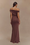 Kinsley Slinky Maxi Dress With Hardware Chocolate