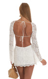 Lace Long Sleeve Dress in White
