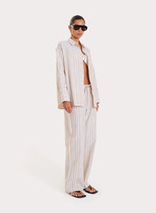 Stripe Wide Leg Trousers