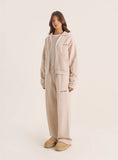 Oatmeal 4th Wide Leg Branded Joggers