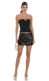Circle Sequin Skirt in Black