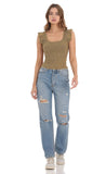 Distressed Jeans in Light Denim