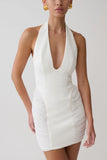 Anari Gathered Scuba Mini Dress White
