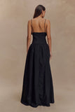 Janis Cotton Frill Maxi Dress Black