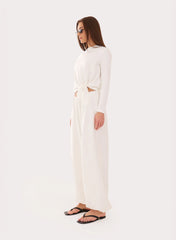 White Modal Balloon Leg Trousers