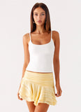 Willow Chiffon Mini Skirt Yellow