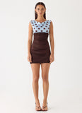 Times Two Mini Dress Chocolate Dot