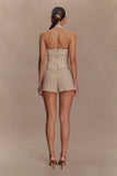 Meadow Denim Corset Halter Top Stone Wash
