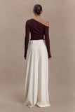 Maelle Off Shoulder Long Sleeve Top Deep Chocolate