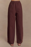 Janayia Cotton Wide Leg Pants Dark Espresso