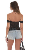Off Shoulder Corset Bustier in Black