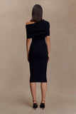 Zandie Cashmere Blend Knit Midi Dress Black