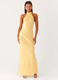 Keena Scarf Maxi Dress Lemon