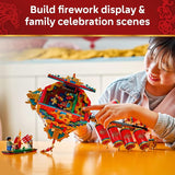 LEGO Spring Festival Fortune Firecracker Kids Building Toy Chinese New Year Toy for Boys Girls Ages 9 Play Display Wall Art with Realistic Sound Effects Gift Idea for Birthdays 80118