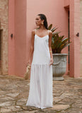Heavenly Linen Maxi Dress White