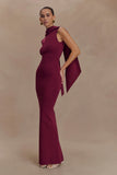 Darby Knit Scarf Maxi Dress Merlot