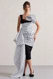 Unattainable Black Polka Dot Wrap Midi Dress Volume Drape
