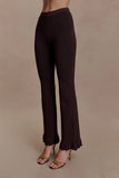 Suzie Ribbed Flared Pants Chocolate