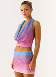 One More Time Sequin Knit Top Disco Ombre
