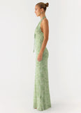 Ask You Twice Maxi Dress Blurred Lime