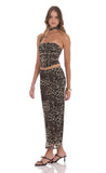 Mesh Maxi Skirt in Cheetah Print