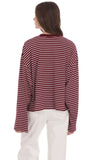 Oversized Striped Shirt in Red and White