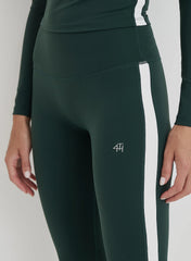 Green 4th Branded Contrast Stripe Legging