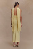 Wynn Floral Knit Midi Dress Lemon