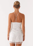 Rumi Beaded Mini Dress White