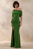 Nala Green Asymmetric Maxi Dress With Split