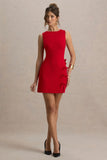 Kalina Red Mini Dress With Bow Detail