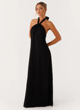 Golden Child Linen Maxi Dress Black