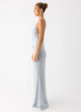 Solo Sequin Maxi Dress Misty Blue