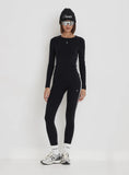 Black 4th Branded Contrast Piping Long Sleeve Top