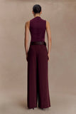 Hadleigh Sleeveless Slinky Top Burgundy